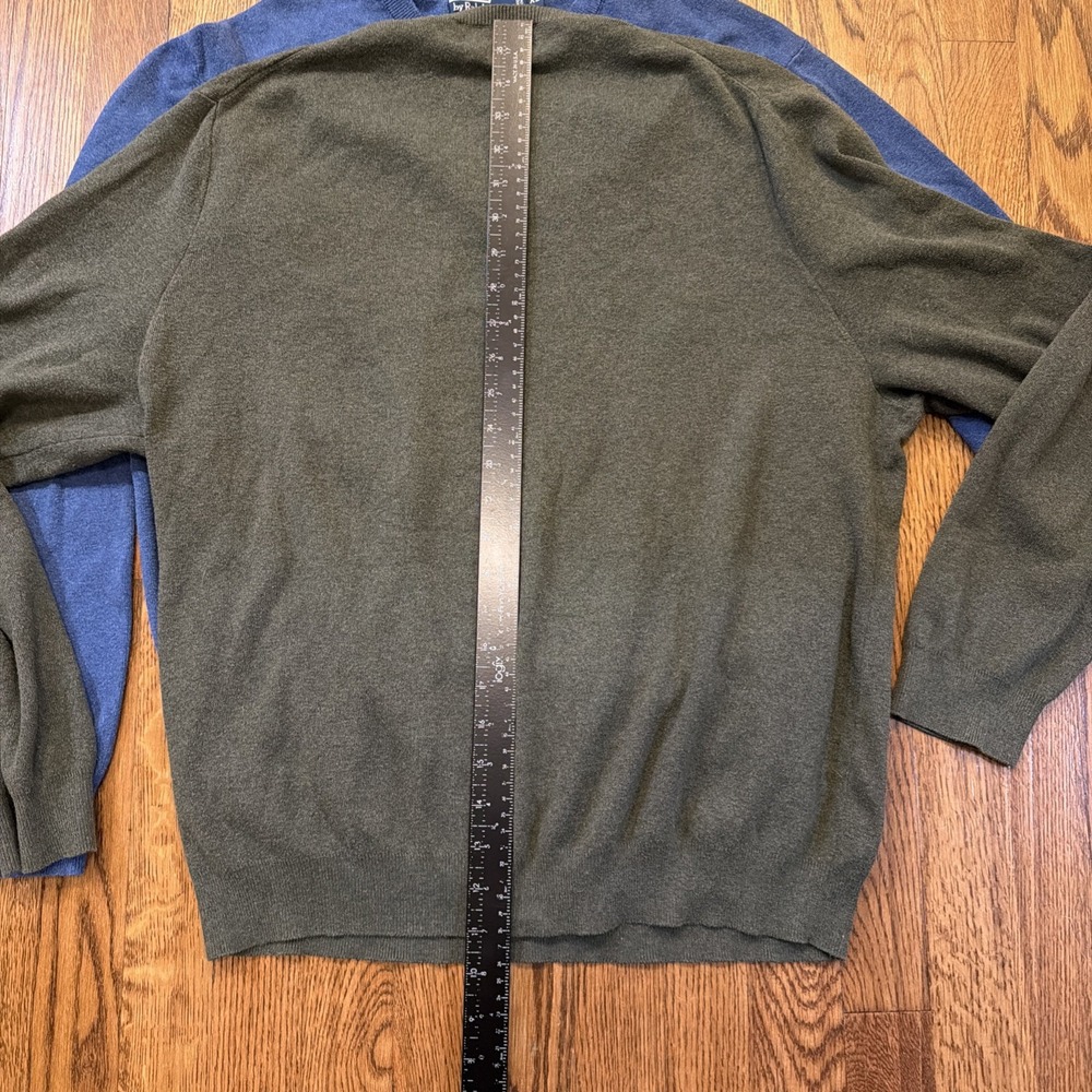 Polo Ralph Lauren Sweater Mens XL V Neck Pima Cotton Bundle Lot Of 2 Blue Green - Picture 11 of 12